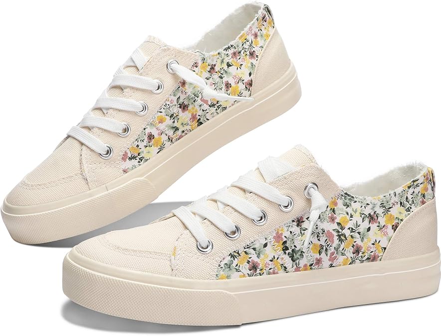 Women's Play Fashion Sneaker White Color Washed and Leopard Canvas Slip on Shoes