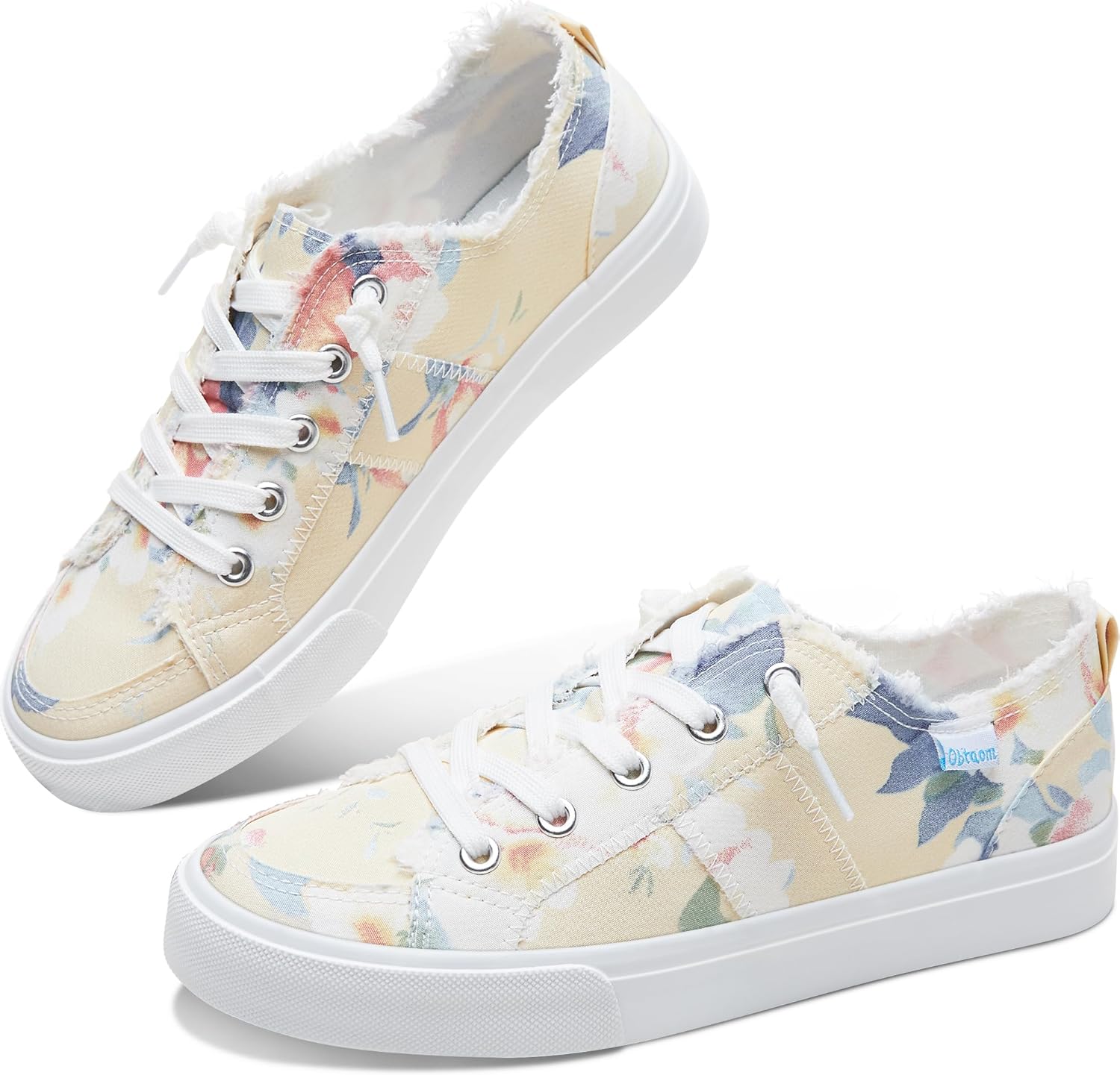 Women's Play Fashion Sneaker White Color Washed and Leopard Canvas Slip on Shoes