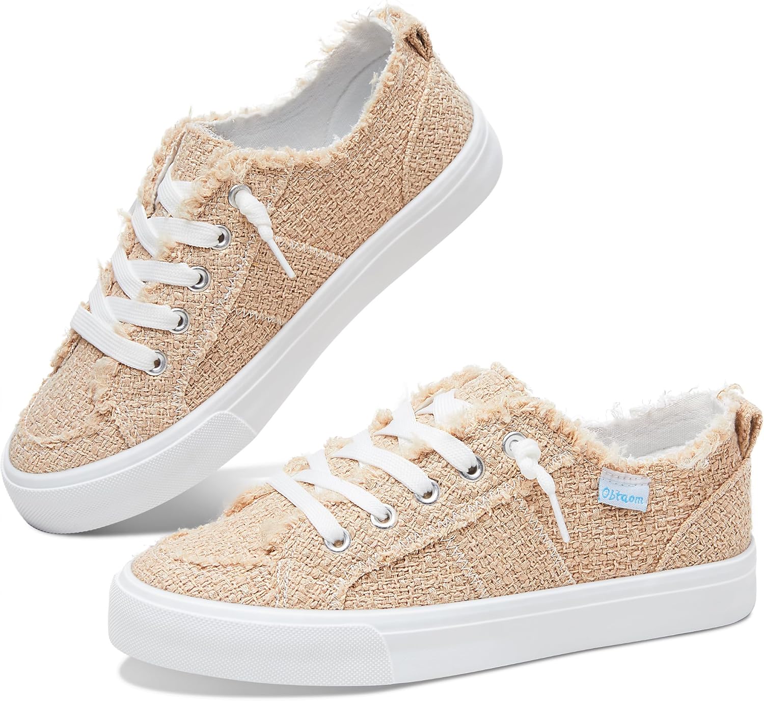 Women's Play Fashion Sneaker White Color Washed and Leopard Canvas Slip on Shoes