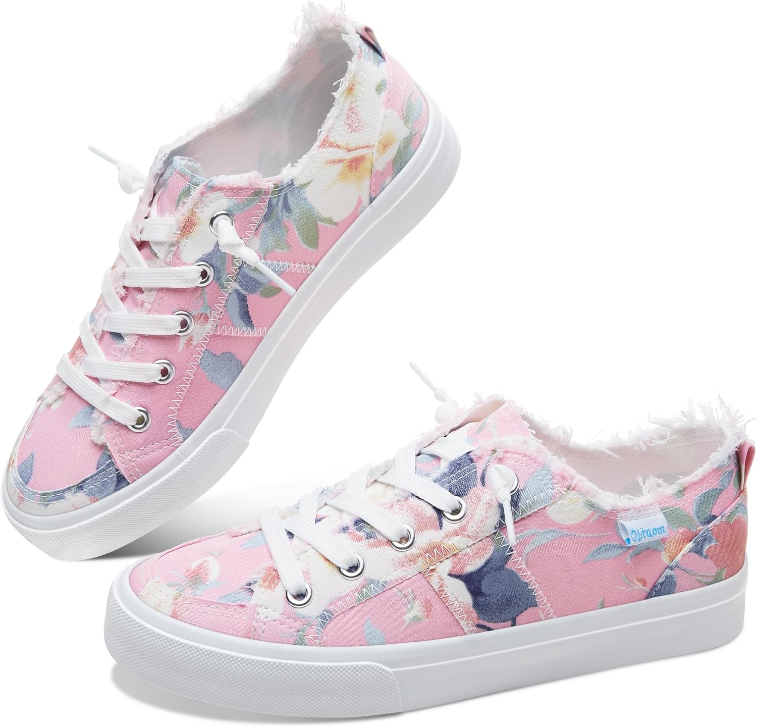 Women's Play Fashion Sneaker White Color Washed and Leopard Canvas Slip on Shoes