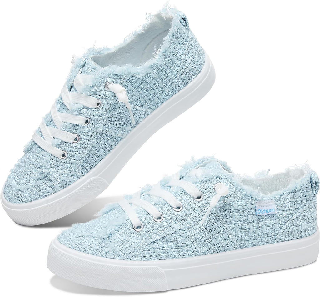 Women's Play Fashion Sneaker White Color Washed and Leopard Canvas Slip on Shoes