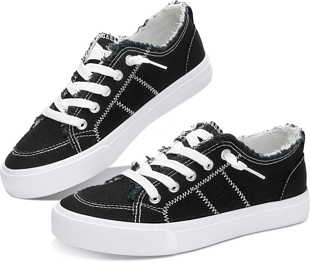 Women's Play Fashion Sneaker White Color Washed and Leopard Canvas Slip on Shoes