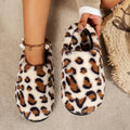 Women's Leopard Print Fuzzy Slippers, Warm Plush Indoor Slippers, Cozy Bedroom Slippers, Soft and Lightweight Slippers, Warm Fuzzy Slippers with Non-Slip Sole, Couple Slippers, Men's Slippers